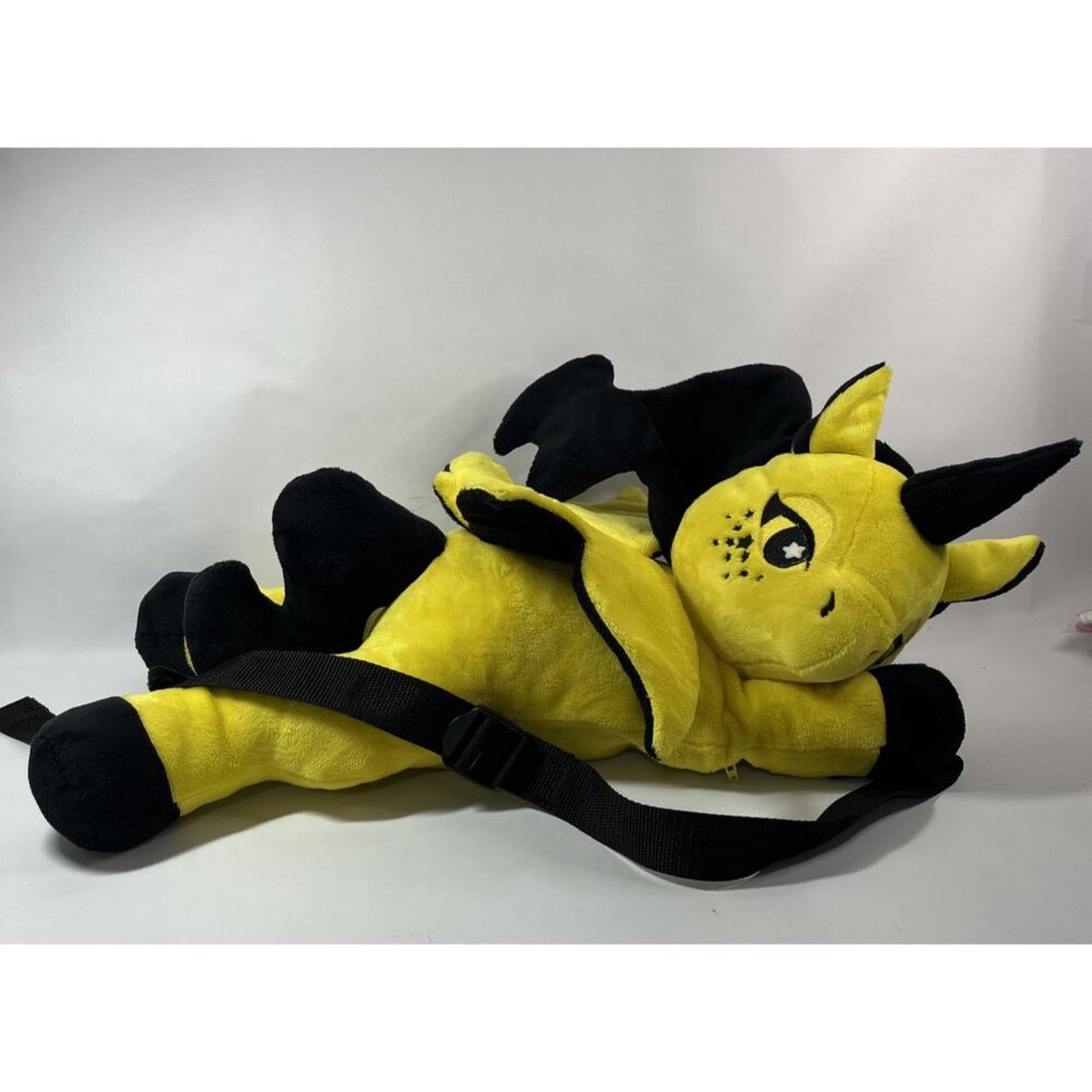 Pokémon Backpack Plush Unicorn Yellow Black Zipper Pouch 24” Toy Wings Stars